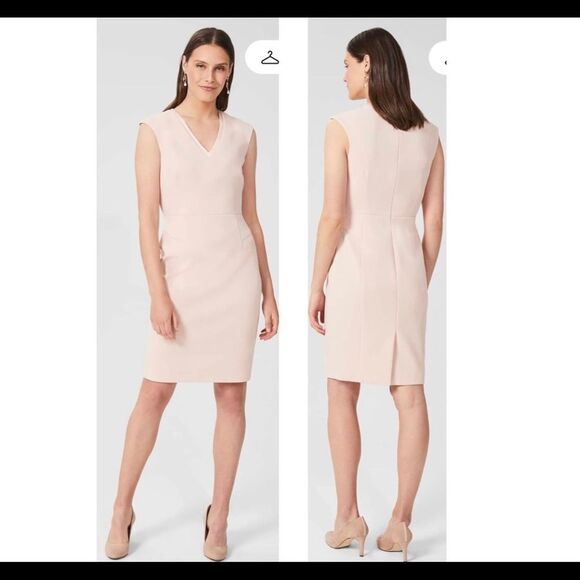 Hobbs Frida V-neck Shift Dress Pastel Pale Pink Sz 10 NWOT - Picture 3 of 17